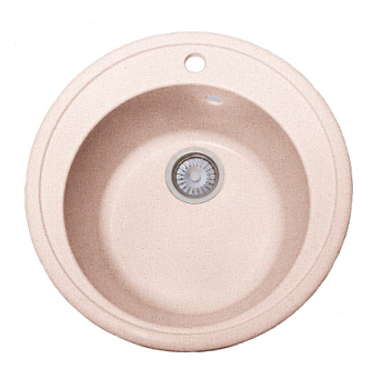 Мойка мрамор FOSTO КМД 51 К SGA-800 круглая+одинарный сифон (замороженный персик)